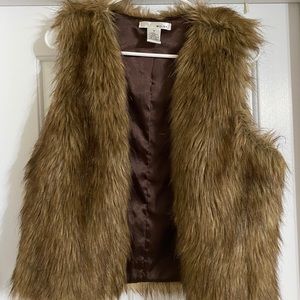 Carmel colored fur vest